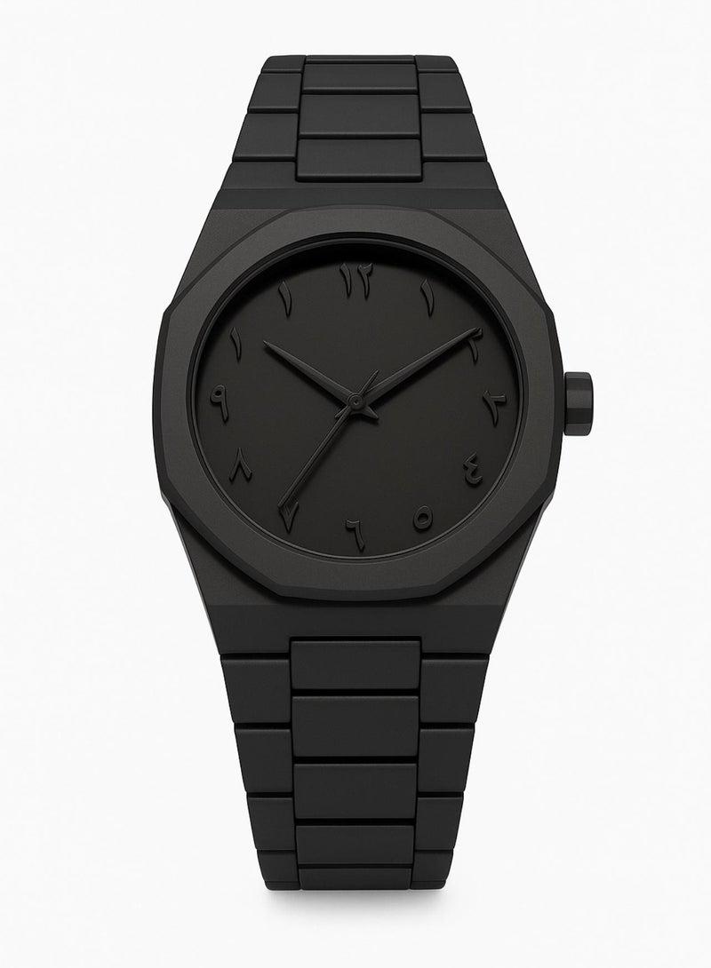 Black Arabic Aura Watch  In Carbon Fiber Light weight With Free Delivery