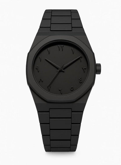 Black Arabic Aura Watch  In Carbon Fiber Light weight With Free Delivery